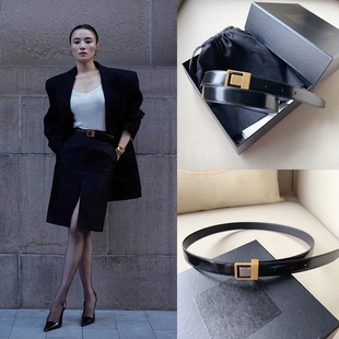 2025新款杨树林时尚百搭女士装饰配牛仔裤裙子衬衫腰带女真皮皮带