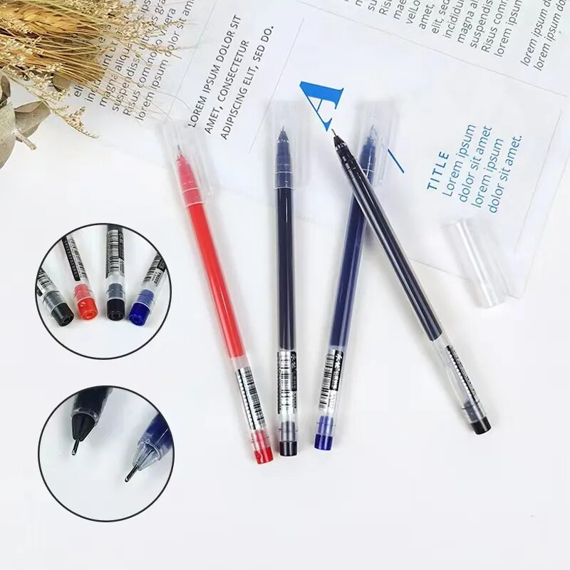 必博巨能写中性笔碳素签字水笔学生文具用品舒适全针管