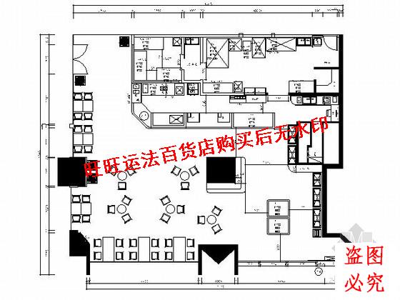 某面包店面施工cad图纸(含实景)室内设计装修dwg图
