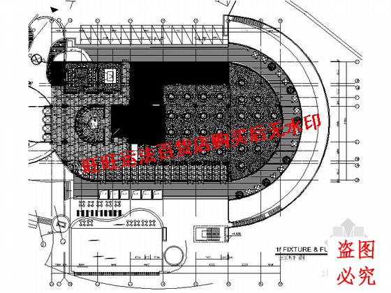 游艇会所宴会厅设计施工cad图纸（含效果）室内设计装修dwg图