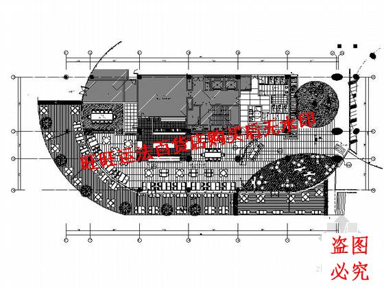 游艇会所自助餐厅装修设计施工cad图纸室内设计装修dwg图