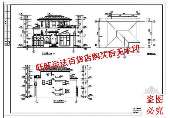 某欧式别墅框架结构设计cad图纸结构设计dwg图