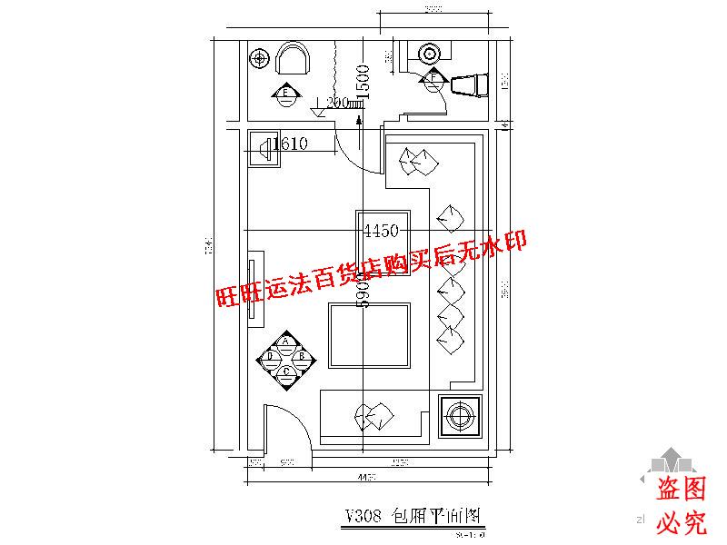 酒吧包间装修cad图纸6室内设计装修dwg图