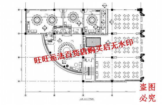某现代餐厅装修cad图纸室内设计装修dwg图