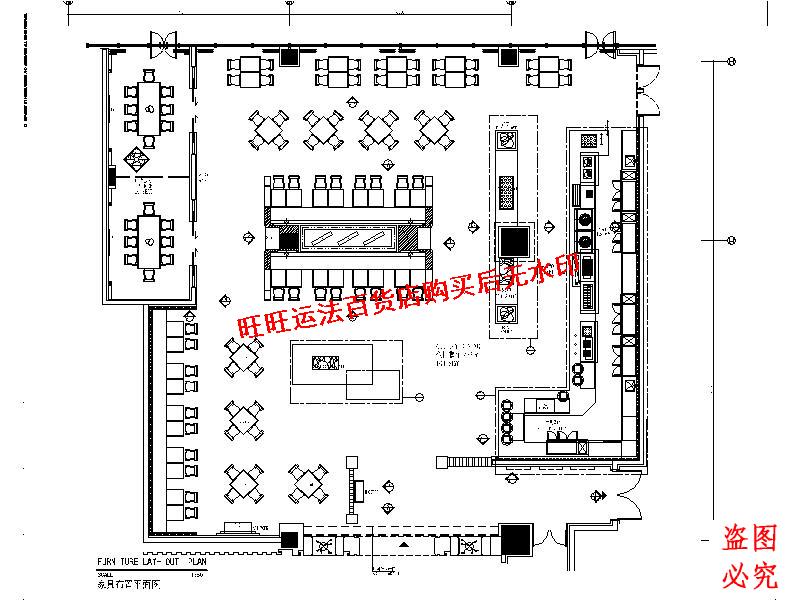 万达酒店全日制餐厅室内设计施工cad图纸(含效果cad图纸)