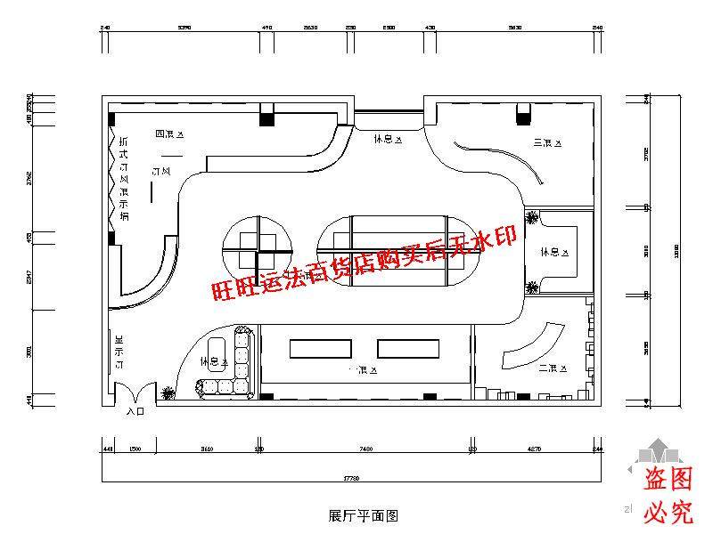 197㎡展厅设计装修cad图纸(含效果)室内设计装修dwg图