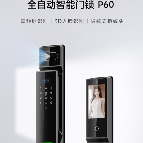 剑芯密码锁家用门锁掌静脉人脸