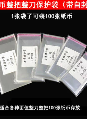 整把100张纸币保护袋纸币袋装百张整刀整沓钱币袋人民币纪念钞袋