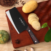 十八子作碳化相思木手柄极夜40Cr13切片刀家用菜刀