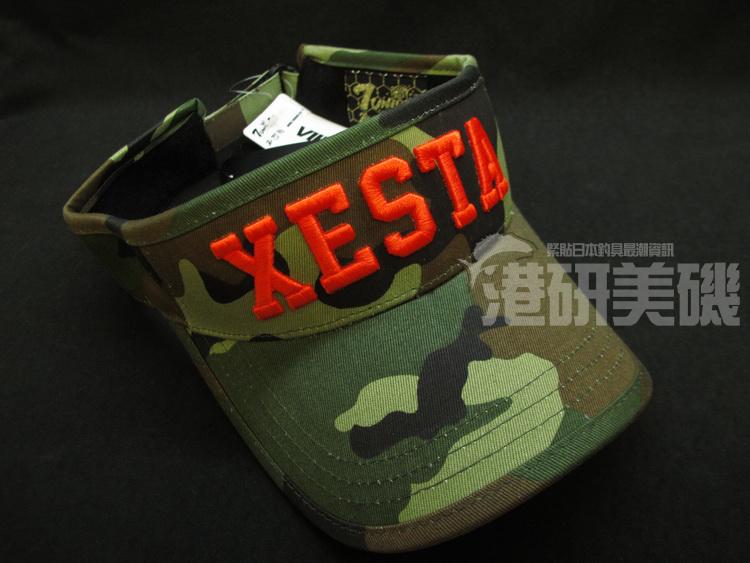 包郵日本新款XESTA塞斯塔迷彩潮流無頂開頂夏季遮陽帽釣魚路亞帽