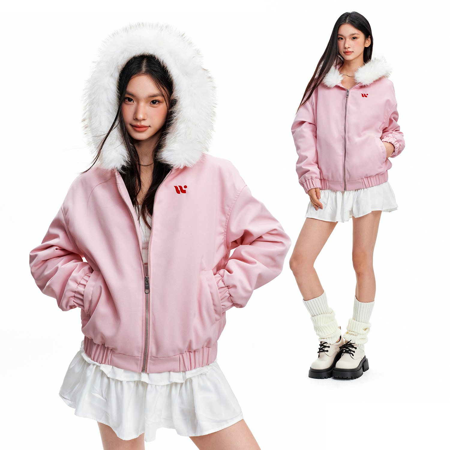 WAITINGWAVE毛领棉服外套2025秋冬季简约情侣款休闲宽松拉链夹克,男装,夹克,淘宝优惠券,粉丝福利购,淘宝优惠卷