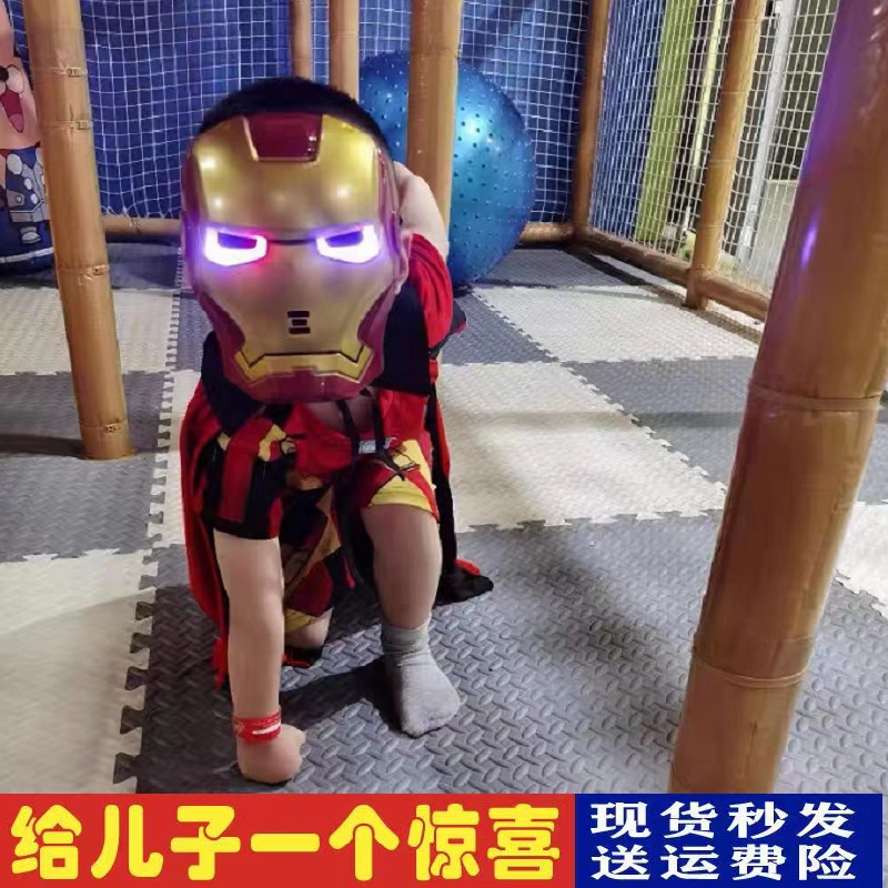钢铁侠T恤男童短袖cosplay衣服夏季蜘蛛侠儿童服装幼儿园表演套装