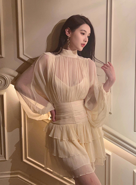 nicky 温柔仙女长袖连衣裙女2026新款春秋假两件法式气质名媛新款