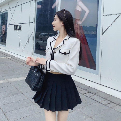 高腰a字裙百褶设计感小众半身裙