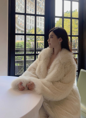 『限时2折起』白色环保皮草外套女秋冬2024新款短款厚保暖百搭