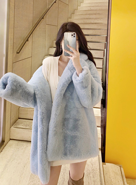 『限时2折起』新款环保皮草外套女时尚年轻款小香风中长款加厚