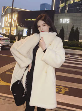 『限时2折起』白色泰迪熊熊短款大衣外套女2026年新款高端秋冬季
