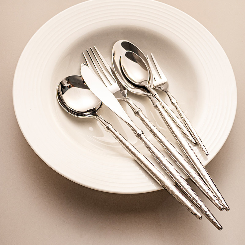 304不锈钢锤纹柄轻奢西餐餐具刀叉勺甜品勺叉汤勺酒店餐厅用餐具,餐饮具,西餐餐具套装,淘宝优惠券,粉丝福利购,淘宝优惠卷