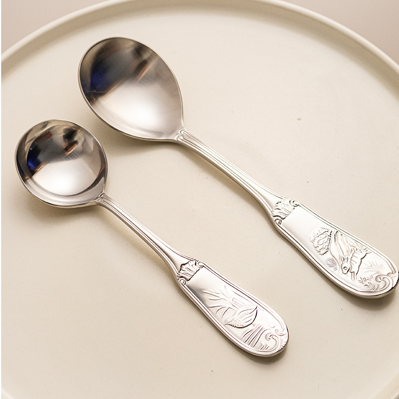 304不锈钢吃饭喝粥勺深底圆头勺