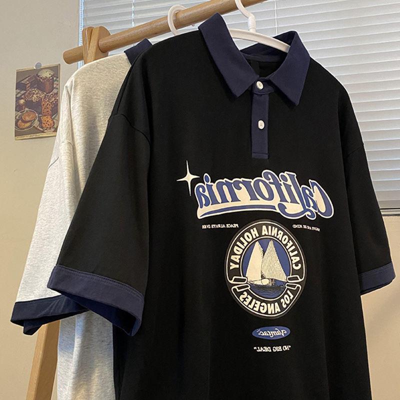 polo领夏季斤大码宽松百搭短袖