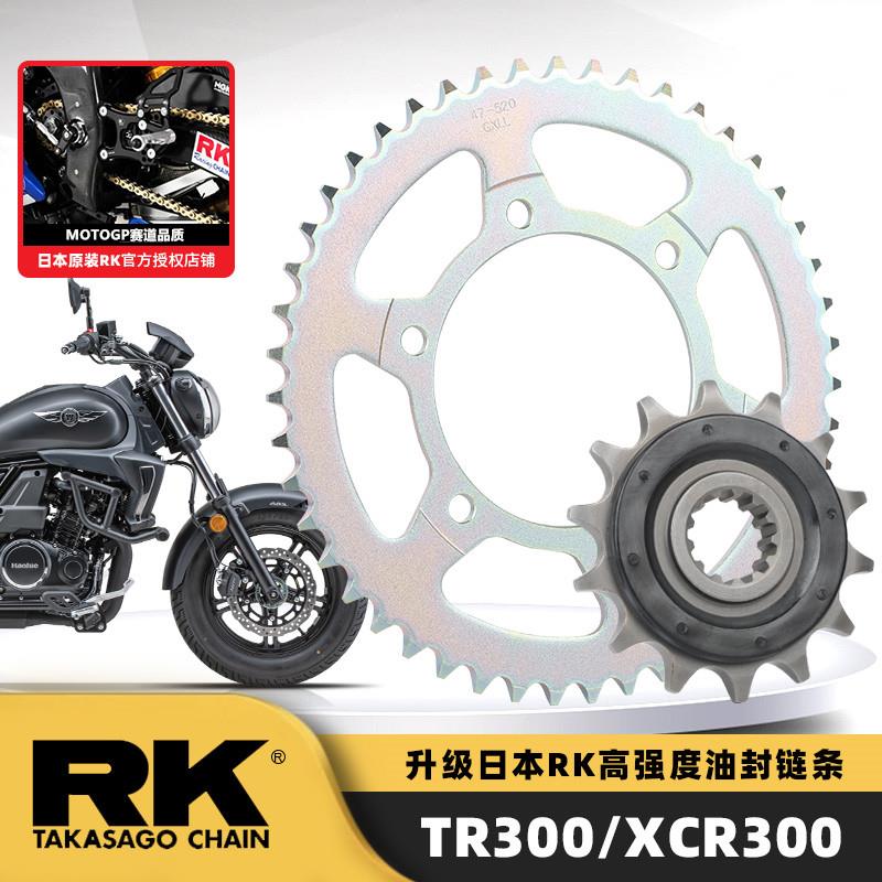 适用豪爵DR300/XCR300/TR300原厂前后牙盘大小链轮RK进口油封链条