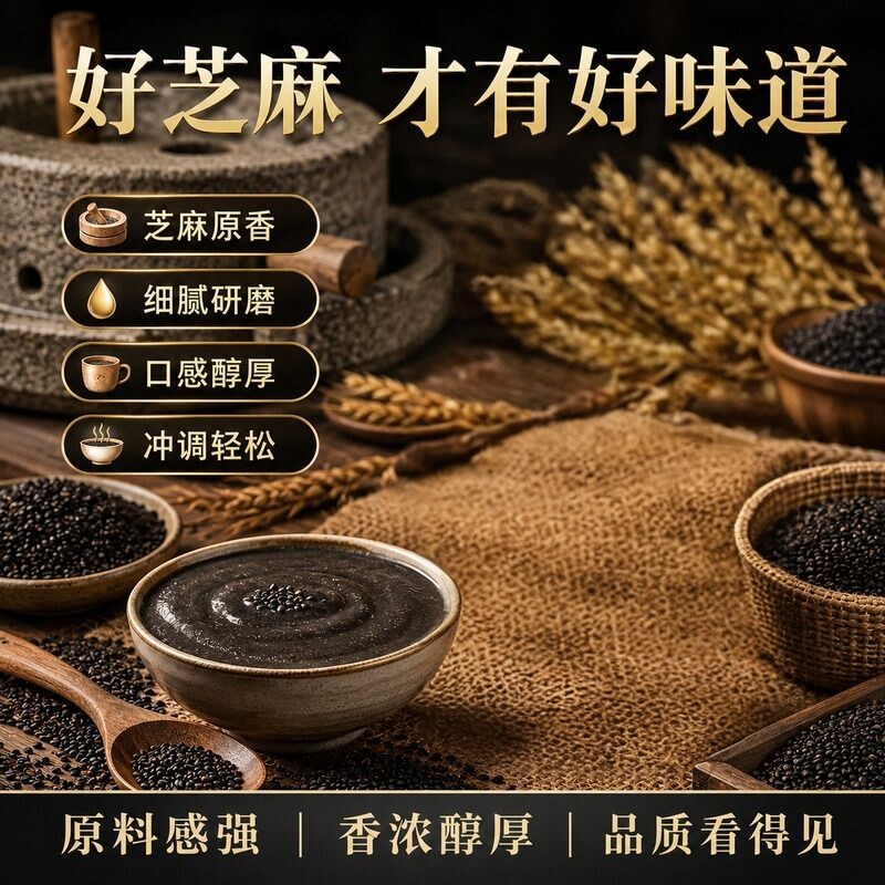 无糖黑芝麻糊独立小包装营养早餐黑发五黑粉食品零食即食冲饮图片