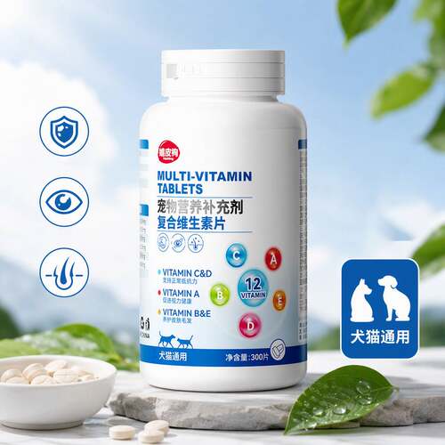 嬉皮狗复合狗狗维生素片猫咪营养补充宠物专用b12多维片现货批发