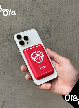 Ola ola | Adrian! Magsafe | 小天使pu皮质红色强磁吸iPhone卡包