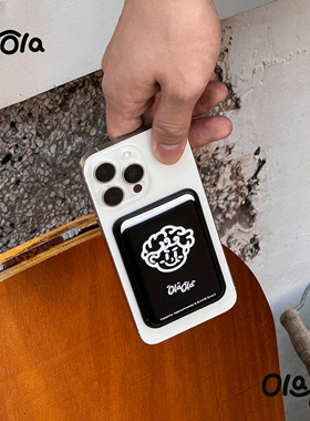 Ola ola | Adrian Magsafe | 天使pu皮质黑色强磁吸iPhone卡包套