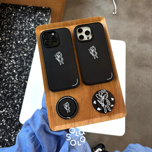 OLASOLA|磨砂黑Angel基础款防摔磁吸手机壳适用苹果iPhone16promax极简风15pro小众设计黑边高级感手机保护套