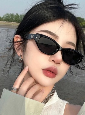 2024新款GM墨镜女方圆脸小众猫眼窄框高级感防紫外线网红太阳眼镜