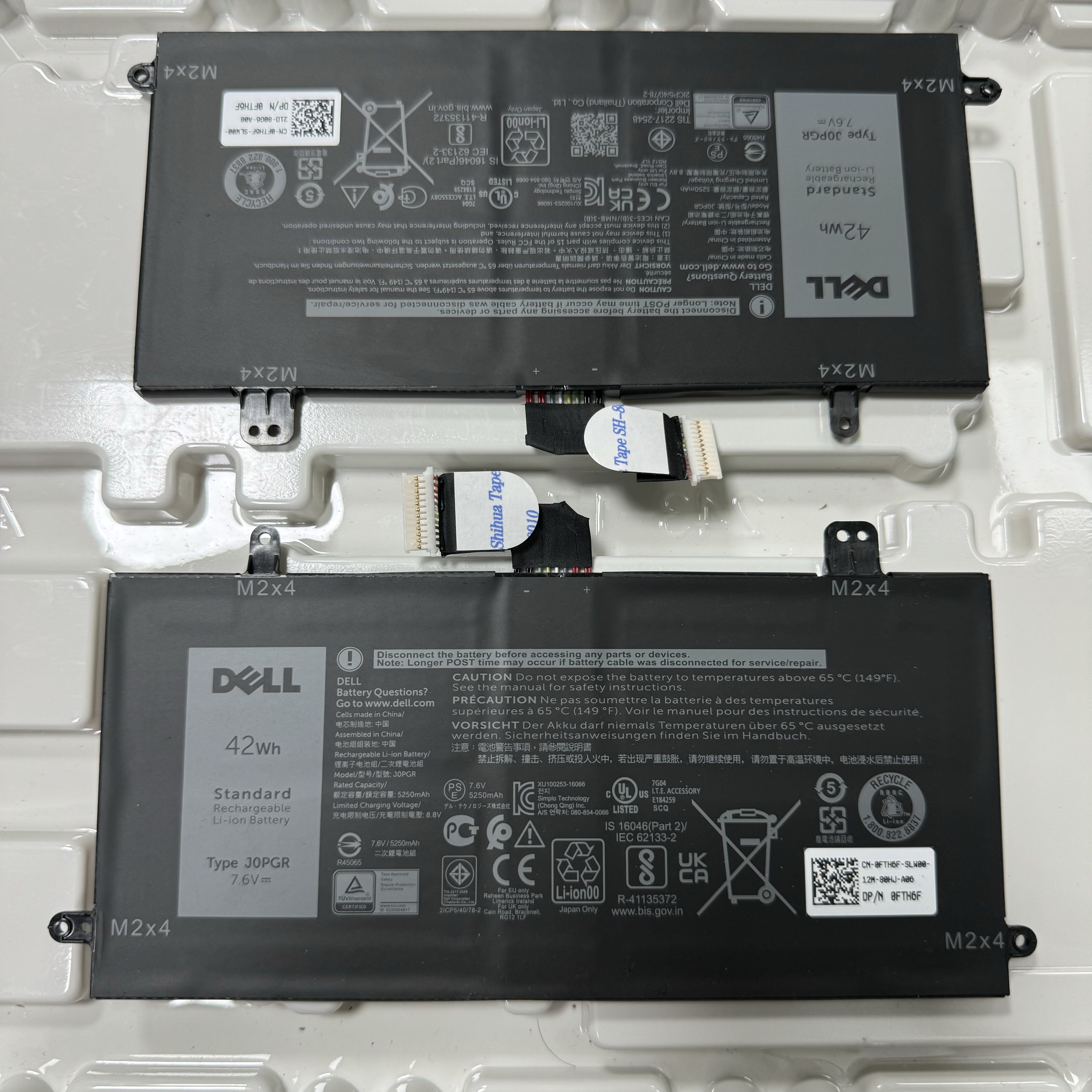 Оригинальный аккумулятор Dell JOPGR J0PGR 0FTH6F Latitude 12 5285 5290 T17G