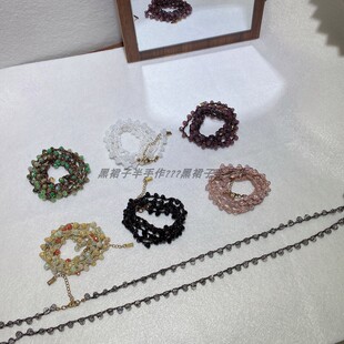 手链~项链~腰链多用途编织水晶珠串超闪线绳不锈钢尾链不掉色包邮