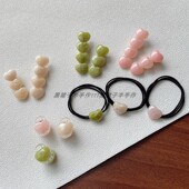 手作福利款 爱心晕染树脂发夹基础款 皮筋侧边刘海鸭嘴夹公主头抓