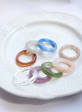 黄铉辰felix 同款极简戒指ins个性指环树脂材质少女细款时尚百搭