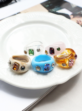 千禧辣妹树脂搞怪风戒指ylyl同款