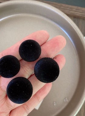 黑色植绒耳钉！高半圆dake