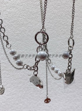 钛钢项链趣味小众卡通吊坠手链项链