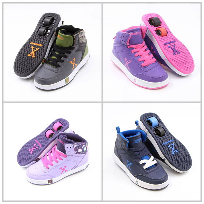 美国新款heelys超轻轮滑男 女儿童成人轱辘代步高帮春秋款暴走鞋