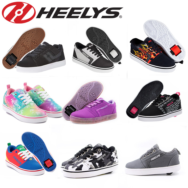 美国新款heelys四季超轻男女儿童学生代步帆布春秋四季轮子暴走鞋