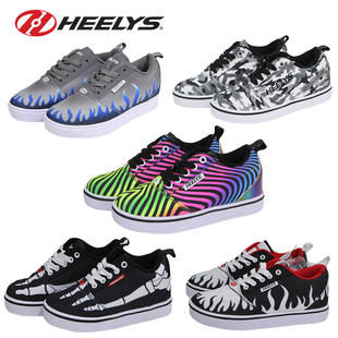 超轻帆布女童成人轱辘四季 轮滑鞋 heelys儿童单轮暴走鞋 美国正品