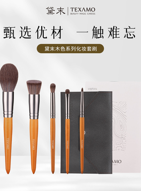 Texamo/黛末木色化妆刷套装5支装初学者化妆刷散粉刷腮红刷眼影刷