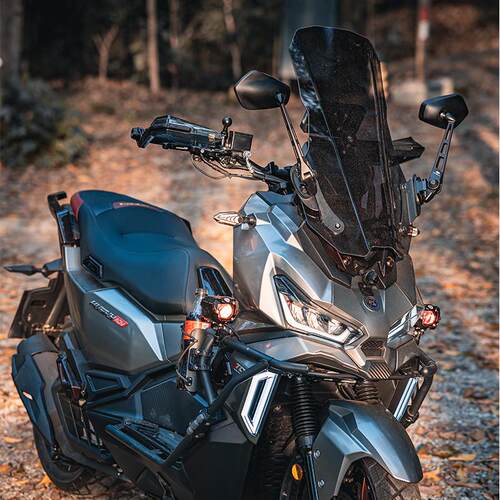 适用三阳HUSKY150改装哈士奇150ADV后照镜前移折叠反光镜前移配件