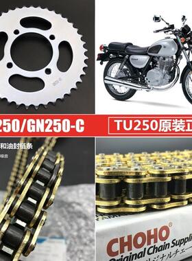 适用于望江铃木250摩托车套链GN250牙盘链轮TU250X油封链条