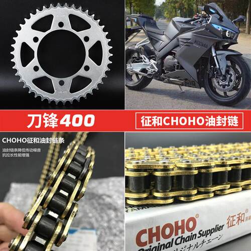 适用国产彷赛小忍者400六孔大齿盘链轮刀锋400机车征和油封链条