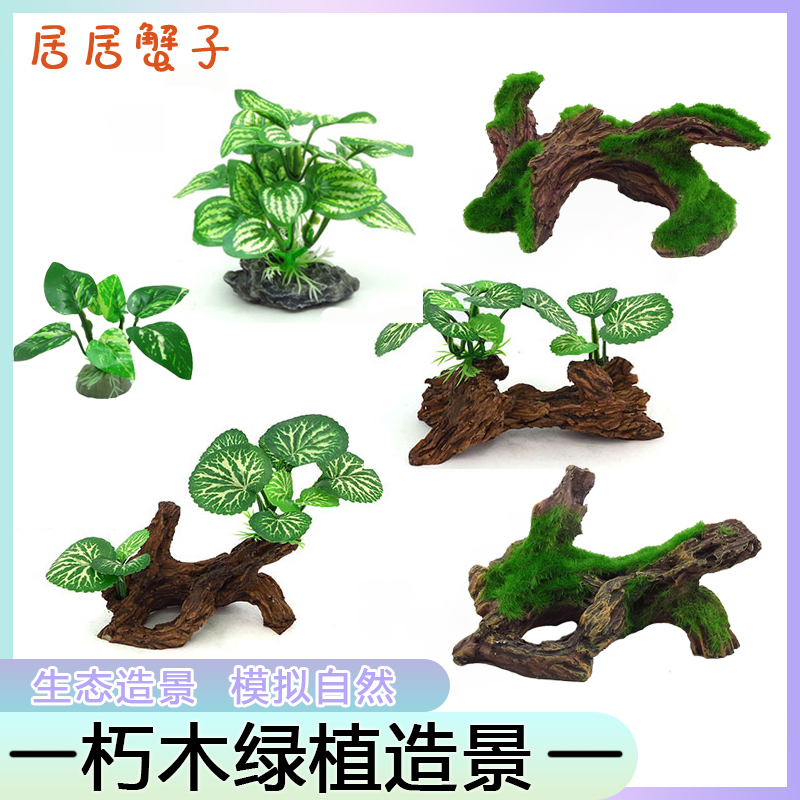 树脂攀爬造景寄居蟹攀爬躲避鱼缸造景装饰假山微景观小鱼造景摆件