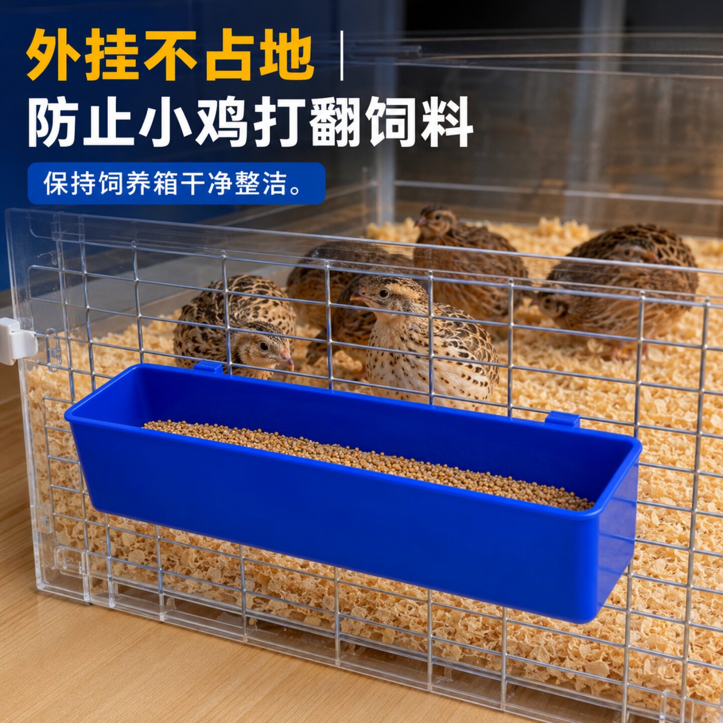 小型家禽防撒饮水喂食挂盒图片