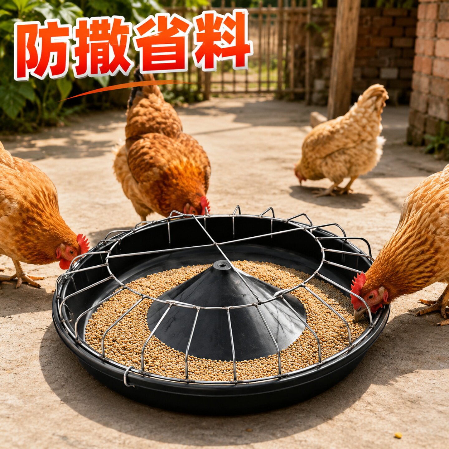 全新圆形加厚鸡槽特厚牛筋补料槽盆不锈钢喂鸡食槽自动喂食养殖盆