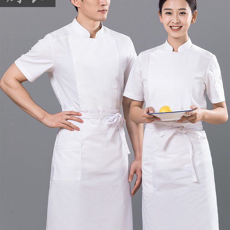 厨师服夏季短袖酒店工作服男女夏装饭店厨房后厨餐饮服装薄款加大