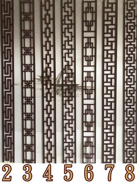 新中式平板线条中医馆医院PVC烤漆雕花板镂空吊顶背景墙隔断通花